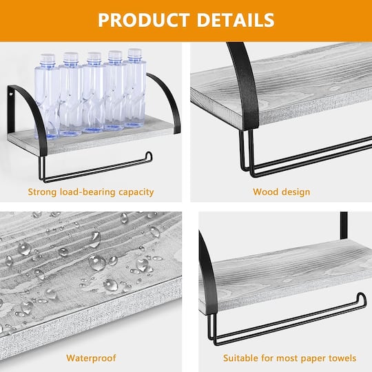 NEX™ 15" Wall Mounted Paper Towel Holder with Wood Shelf